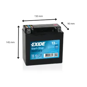 BATTERIE EXIDE START STOP AUXILIARY AGM EK131 12V 13AH 200A – Image 2