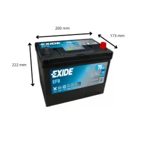 BATTERIE EXIDE START STOP EFB EL754 12V 75AH 750A – Image 2