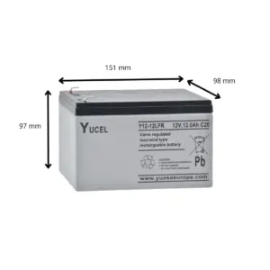 BATTERIE YUCEL 12V 12AH/C20 BAC FR – Image 2