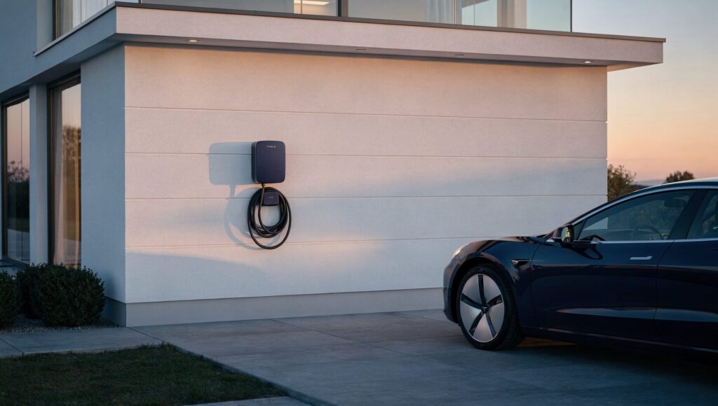 Borne de recharge VE installée à domicile